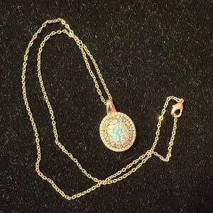 Elegant Rose Gold and Fire Opal Pendant Necklace